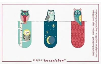 Produktbild von Magnetlesezeichen Nachteulen 3er Set | Magnetisches Lesezeichen | Charmant Illus