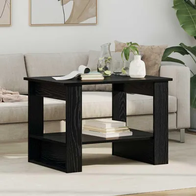 Immagine prodotto di Maison Exclusive - Tavolino nero effetto rovere 72 x 50 x 50 cm Materiale ligneo