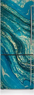 Produktbild von Kühlschrankmagne Kühlschrank Magnetfolie Dekoration 70x190 cm - Abstraktes Blau.