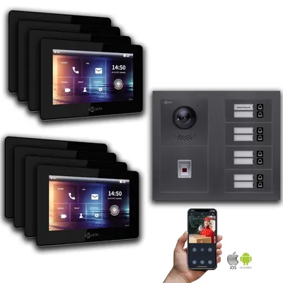 Produktbild von IP 2-Draht BUS Türsprechanlage MFH Anthrazit : 7 Zoll Schwarz : Aufputz Dose Monitor Farbe: 7 Zoll Schwarz Montage: Aufputz Dose