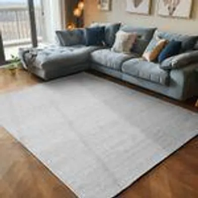 Produktbild von Moderner Kurzflorteppich mit dezenter Struktur - schlicht und stilvoll für Wohnzimmer und Schlafzimmer, Größe: 120 x 170 cm, Farbe: Hellgrau