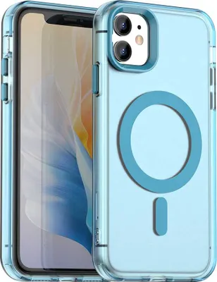 Produktbild von Magnetisch Hülle für iPhone 11, Schlank Durchscheinend Matt Stoßfest Handyhülle Blau