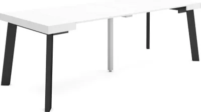 Immagine prodotto di TAPA Consolle allungabile, 222x90x73cm, Per 10 persone, Gambe in legno, Bianco