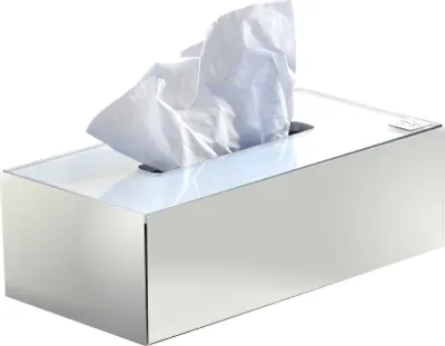 Produktbild von Kosmetiktuchbox, Tissuebox aus Edelstahl hochglänzend mit Glas