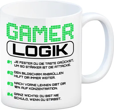 Produktbild von Gamer Logik Kaffeebecher in grün