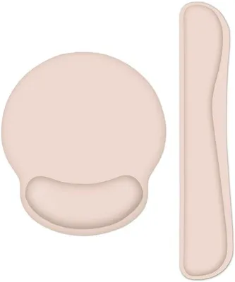 Zdjęcie produktu dla Ergonomiczna podkładka pod mysz z podparciem dla dłoni i klawiatury - kolor różowy - komfortowe wsparcie do użytku w domu i biurze