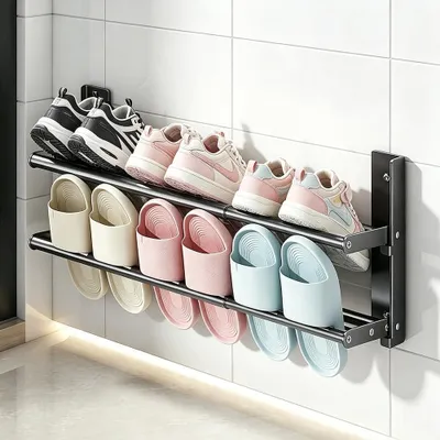 Produktbild von Solidchoice – Klappbarer, teleskopischer Schuhregal – Braun, für 6 Paar Schuhe