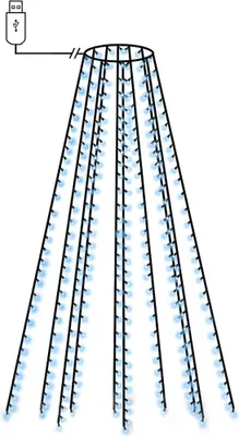 Produktbild von vidaXL Weihnachtsbaum-Lichternetz mit 300 LEDs Blau 300 cm