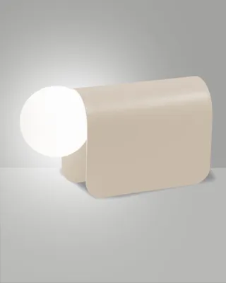 Produktbild von Nachttischleuchte Aluminium Glas G9 15 cm Sandfarben Weiß Kugel Schirm Modern Tischleuchte