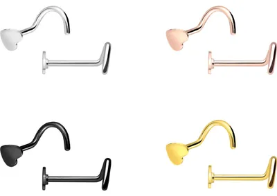 Produktbild von Nasenpiercing, Nasenstecker Chirurgenstahl Nasenstecker Spirale HERZ