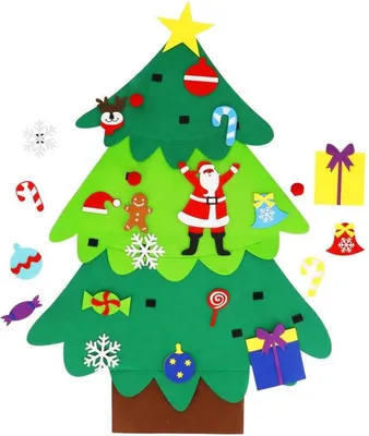 Immagine prodotto di Albero di Natale con decorazioni per bambini 115x80cm, decorazioni natalizie