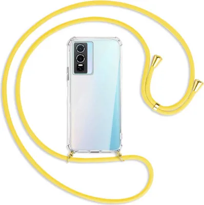Produktbild von Handykette Backcover-Schutzhülle mit Band (Metall goldfarben) für vivo Y76 5G - gelb