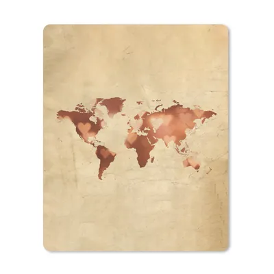Produktbild von MuchoWow® Mauspad Mousepad Weltkarte - Herz - Braun 19x23 cm - Mousepads - Maus Mat - Pad - Mausunterlage - Mauspads - Spielen