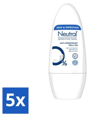 Produktbild von 5 x Neutral Deodorant Roller für sensible Haut - Antitranspirant 50 ml - Vorteilspackung - 5 Stücke