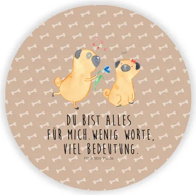 Produktbild von Mr. & Mrs. Panda magnet Mops Verliebt - Hundeglück - Geschenk, Hund, Knuffig, für pinwand, Pure Liebe, holz, fotos, whiteboardmagnet, Sprüche, kühlschrank