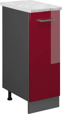 Produktbild von Apothekerschrank Vicco R-Line Rot Hochglanz 30 cm AP Marmor, Model 45715