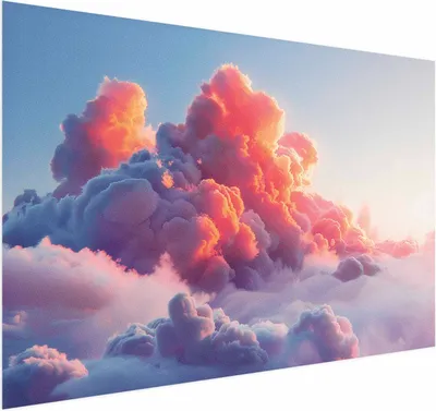 Produktbild von Posterpapier Poster - Dusk Spectacle: Clouds in Shades of Pink and Purple 30x21 cm Muster b-H-10030-ao-a