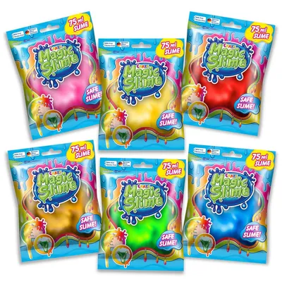 Immagine prodotto di Craze Magic Slime FOILBAG | Set di 6 slime per bambini - Kit di slime in confezioni da 6 x 75 ml