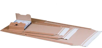 Produktbild von 100 Buchverpackungen, Format A4, Wellpappe, weiß, Innenmaß 300x220x-80 mm
