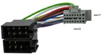 Obrázok produktu pre Adaptér pre rádiový kábel s 16-pinovým konektorom ISO – čierny – 22 x 11 mm