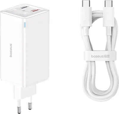 Obrázok produktu pre Baseus Nabíjačka do zásuvky 230V GaN6 Pro (P10162705212-00) - 2x USB, 2x Type-C, 100W, s káblom Type-C, 100W, 20V, 5A, 1 m - Biela