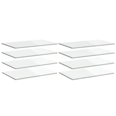 Produktbild von vidaXL Bücherregal-Bretter 8 Stk. Hochglanz-Weiß 80x50x1,5 cm