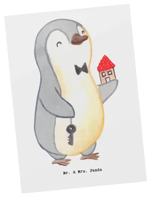 Produktbild von Mr. & Mrs. Panda Postkarte Immobilienkaufmann Herz - Weiß - Geschenk, Vermieter, Immobilienmakler, bildkarte, Fotokarte, Ausbildung, Postkarten, Ansichtskarte, Grußkarte