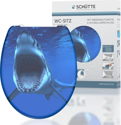 Obrázek produktu pro SCHÜTTE WC sedátko SHARK, WC sedátko z duroplastu s měkkým zavíráním a rychloupínáním, WC sedátko