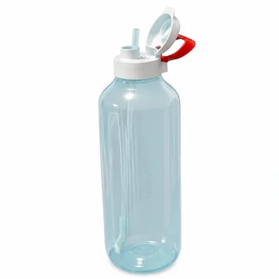 Produktbild von AQUAVIBE 2-Liter-Wasserflasche mit Trinkhalm (hellblau)