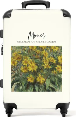 Produktbild von NoBoringSuitcases.com® Großer Koffer - Kunst - Monet - Alte Meister - Blumen - Vintage - Kombinationsschloss TSA - Hartschalen Trolley 4 Rollen - 72 liter - Reisekoffer - 66 cmKoffer Mittelgroß 67x43x25 cm, 72L,