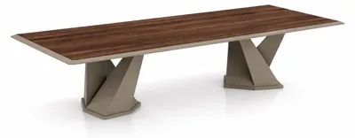 Immagine prodotto di Tavolo da pranzo design, moderno, in legno e metallo, ideale per il soggiorno, elegante