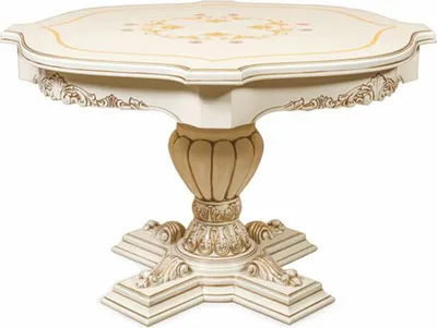 Produktbild von Casa Padrino Luxus Barock Esstisch Weiß / Braun Ø 120 cm - Barock Esszimmer Möbel