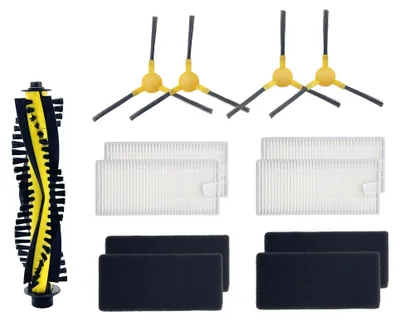 Ersatzteile für Tesvor X500 Pro: 4 Seitenbürsten, 1 Rollbürste, 4 Filter