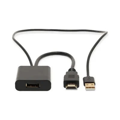 Produktbild von Nedis HDMI -Adapter - HDMI Stecker - DisplayPort Stecker / USB-A Stecker - Vergoldet - Gerade - PVC - Schwarz - 1 Stück - Box