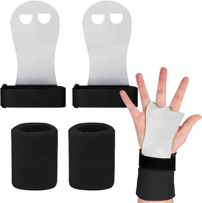 Produktbild von Turngriffe aus Leder mit Handgelenkschützern, für Gewichtheben und Klimmzüge, sportliche Verwendung