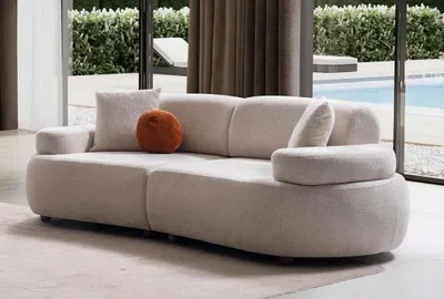 Produktbild von Hanah Home, Rio - Cream, 3-Sitzer-Sofa, Creme, 100 % Polyester, 252 x 90 x 77 cm