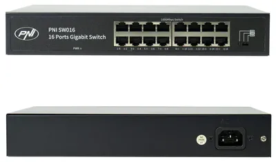 Produktbild von Switch PNI SW016, 16 x 10/100/1000 Mbit/s, Gigabit, Metallgehäuse