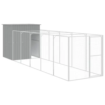 Immagine prodotto di Cuccia per cani con corridoio Grigio chiaro 165x659x181 cm Acciaio zincato