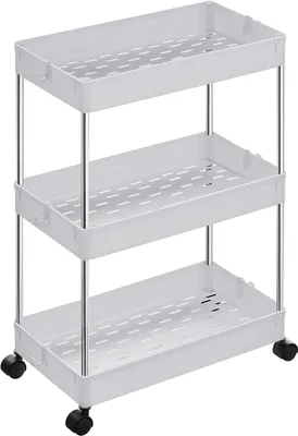 Obrázek produktu pro Songmics Pojízdný regál, 3 police, bílý
