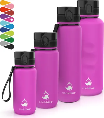 Produktbild von coolrhino Trinkflasche "rhinosport" 350ml I 650ml I 1l I 1,5 Liter für Sport, Outdoor, Schule, Fitness & Kinder - Wasserflasche auslaufsicher und Bpa frei - Flasche für Kohlensäure geeignet
