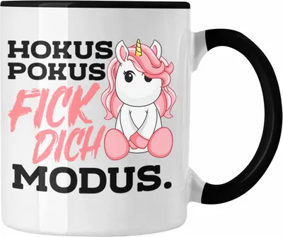 Produktbild von Trendation - Lustige F Dich Modus Tasse Mit Spruch Einhorn Kaffeetasse Geschenk Mama Freundin Kollegin Geschenkidee Arbeit Frauen (Schwarz)