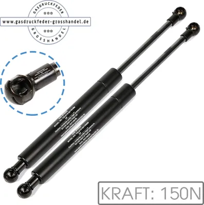 Produktbild von 2x Gasdruckfeder Ersatz LIFT-O-MAT 150N Gasdruckdämpfer Kesseböhmer mit Aufnahme aus Metall Schwarz