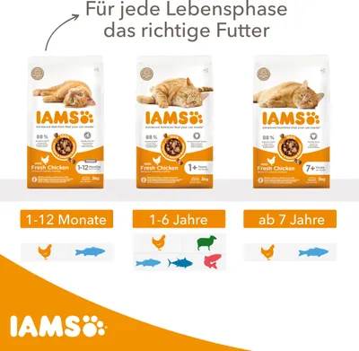 Productafbeelding van IAMS Senior kattenvoer, droogvoer met kip, 3 kg