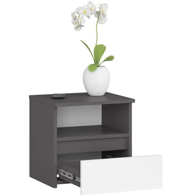 Produktbild von Elegantes Nachttisch 40 cm grafitgrau mit weißen Fronten CL1