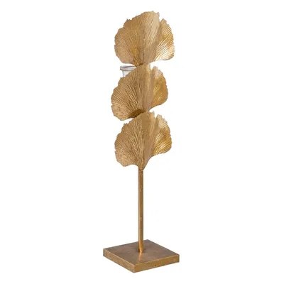 Image de Bougeoir 19 x 14 x 63 cm verre doré métal