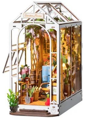 Produktbild von Rolife DIY Buchregal-Dekoration TGB06, Miniatur-Holzbausatz für ein Ferienhaus, ideal für Bücherregale