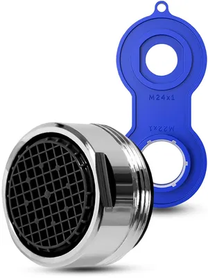 Produktbild von M. ROSENFELD HOME Montageschlüssel für Strahlreglers M24 M22 M20 M28 + Sehr Wassersparend Anti Kalk Wasserhahn Sieb M24 Wasserfluss 5 l/min aus Verchromten Messing - Mischdüsenschlüssel