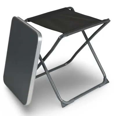 Produktbild von 2 in 1 Campingtisch und Hocker Camping Möbel Tisch klappbar Klapptisch Klapphocker
