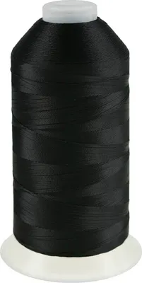 Produktbild von 3000m Nähgarn Polyester 210D/2 UV-beständig Sattlergarn Jeansgarn Ledergarn 13 Farben erhältlich, Farbe:A807 schwarz
