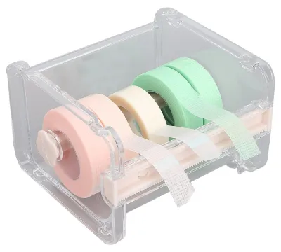 Produktbild von Klebebandspender Transparent - Klebebandhalter - Organizer - Bandschneider - 10,3 x 9,1 x 7,1 cm - Effizient und ordentlich